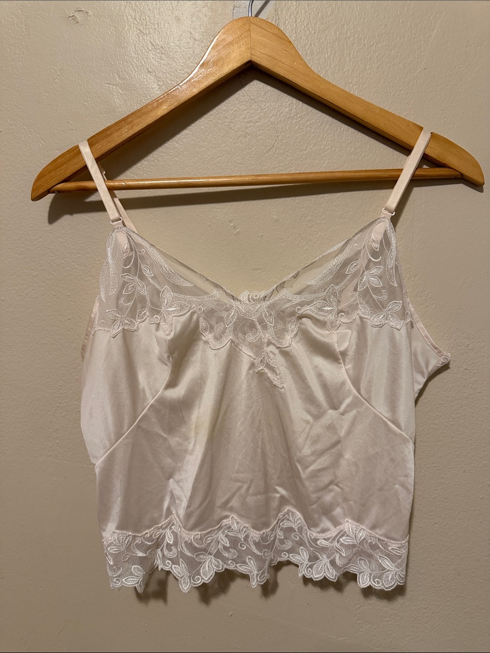 Elegant Satin Lace-Trim Camisole in Ivory